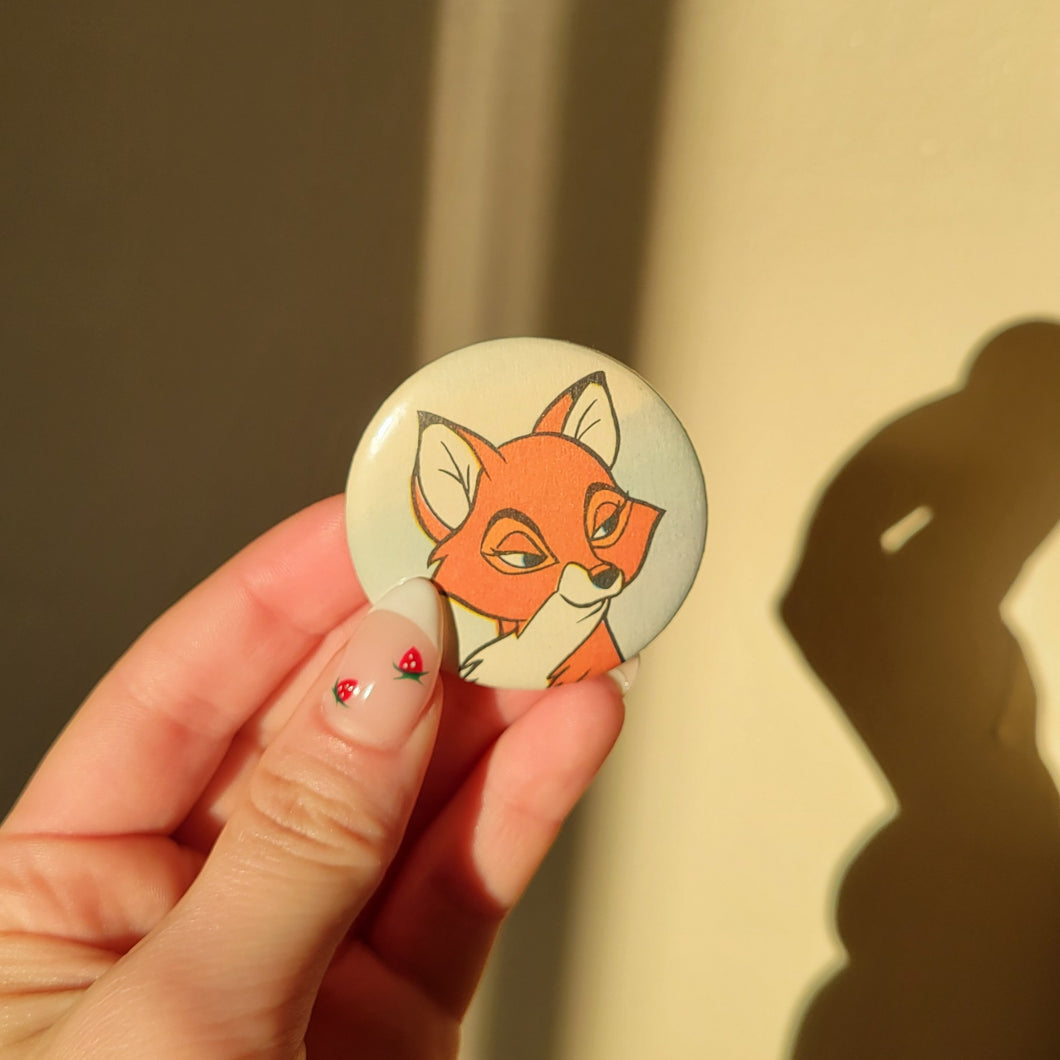 Fox Button Pin