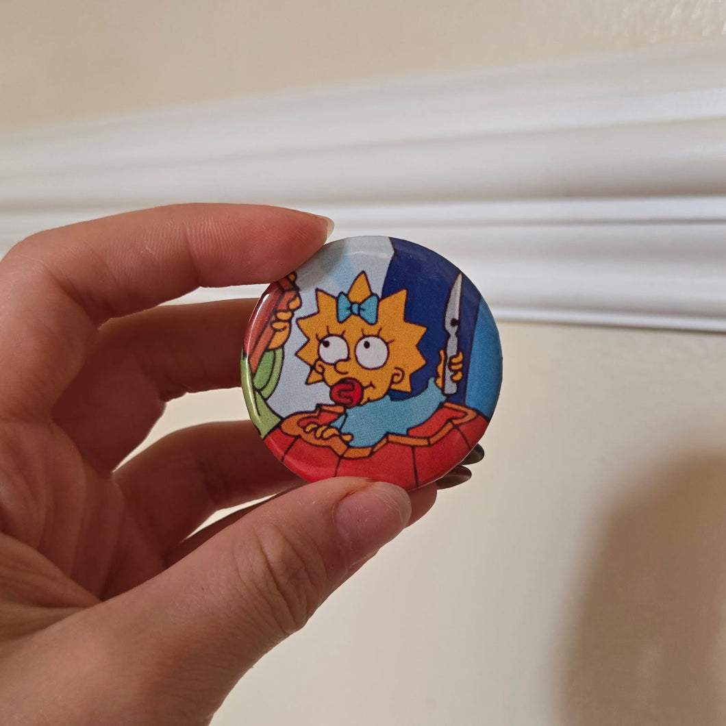 Pumpkin Carving Button Pin
