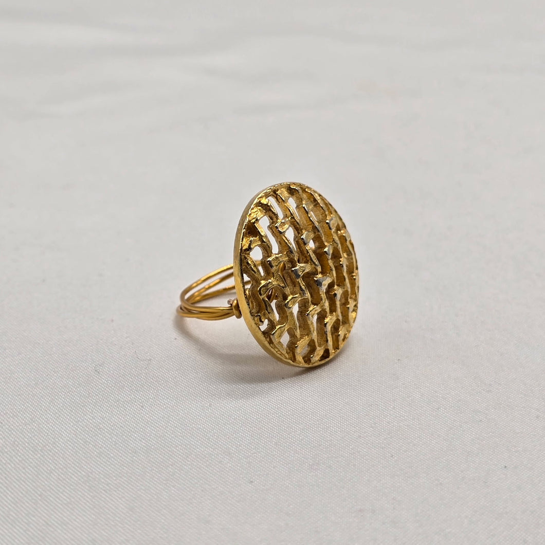 Gold Button Ring