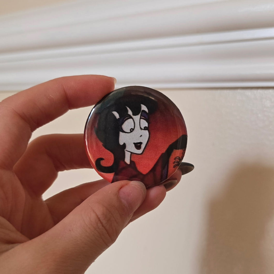 Goth Girl Button Pin