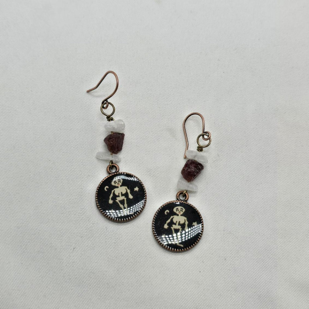 Skeleton and Stones Earrings