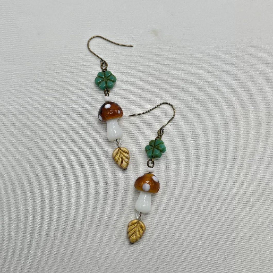 Leaf and Mushroom Earrings