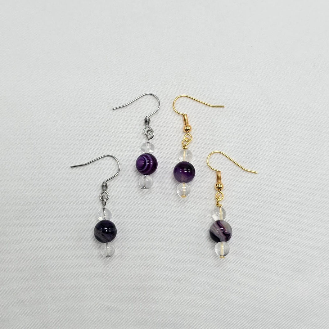 Purple Agate Earrings