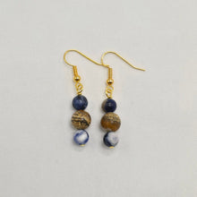 Load image into Gallery viewer, Sodalite and Jasper Earrings
