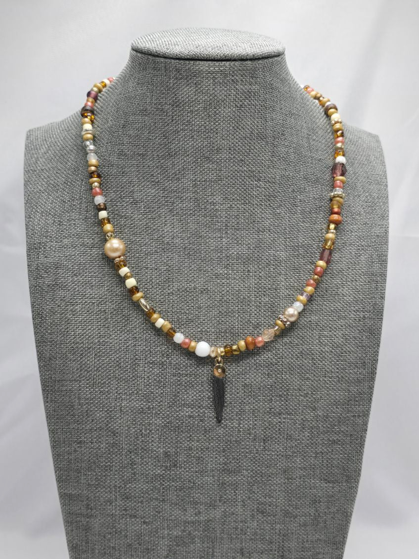 Beads and a Feather Necklace