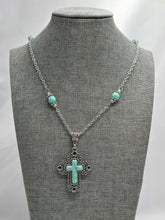 Load image into Gallery viewer, Turquoise Cross Necklace
