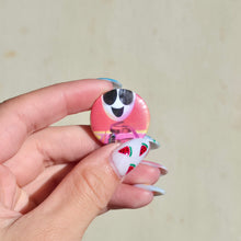 Load image into Gallery viewer, Smiling and Shooting Button Pin
