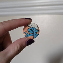 Load image into Gallery viewer, Smurf Button pin
