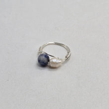 Load image into Gallery viewer, Pearl and Sodalite Ring
