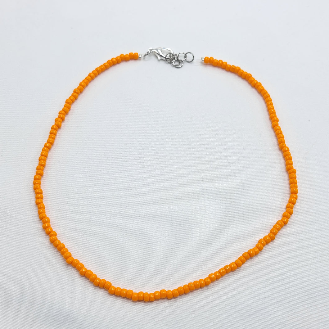 Orange Seed Bead Necklace