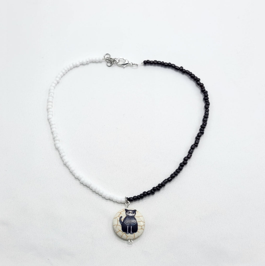 Day of the Dead Cat Necklace