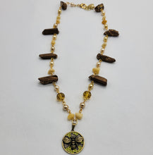 Load image into Gallery viewer, Bee and Crystal Necklace
