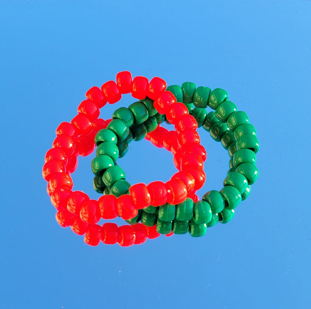 Christmas Colors Pony Bead Bracelet