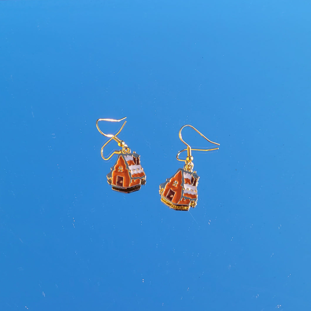 Gingerbread House Earrings