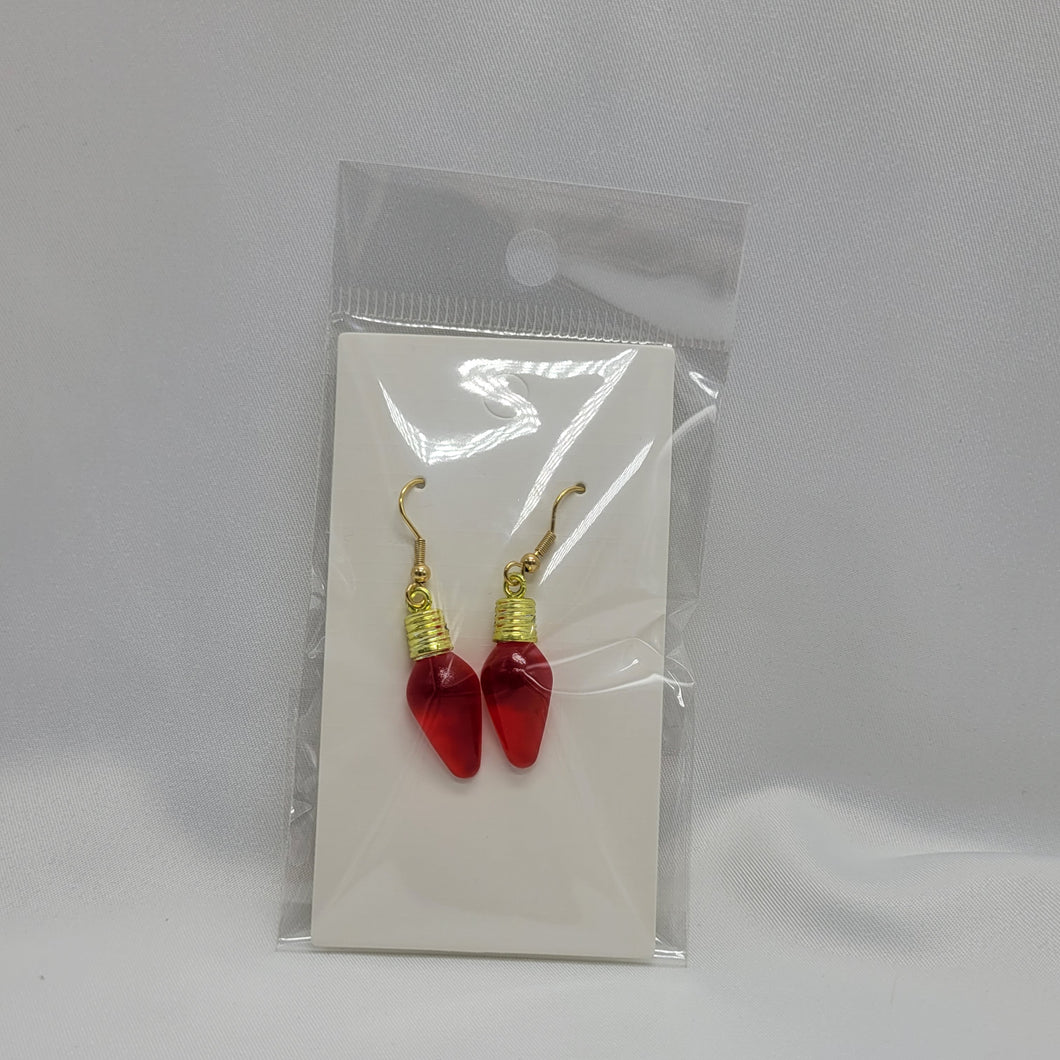 Red Christmas Light Earrings