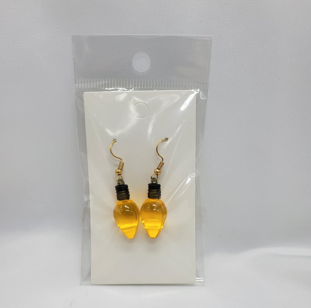 Yellow Christmas Light Earrings