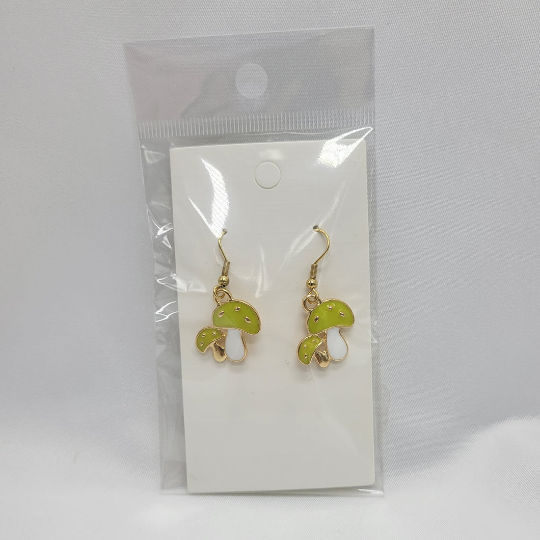 Green Mushroom Earrings