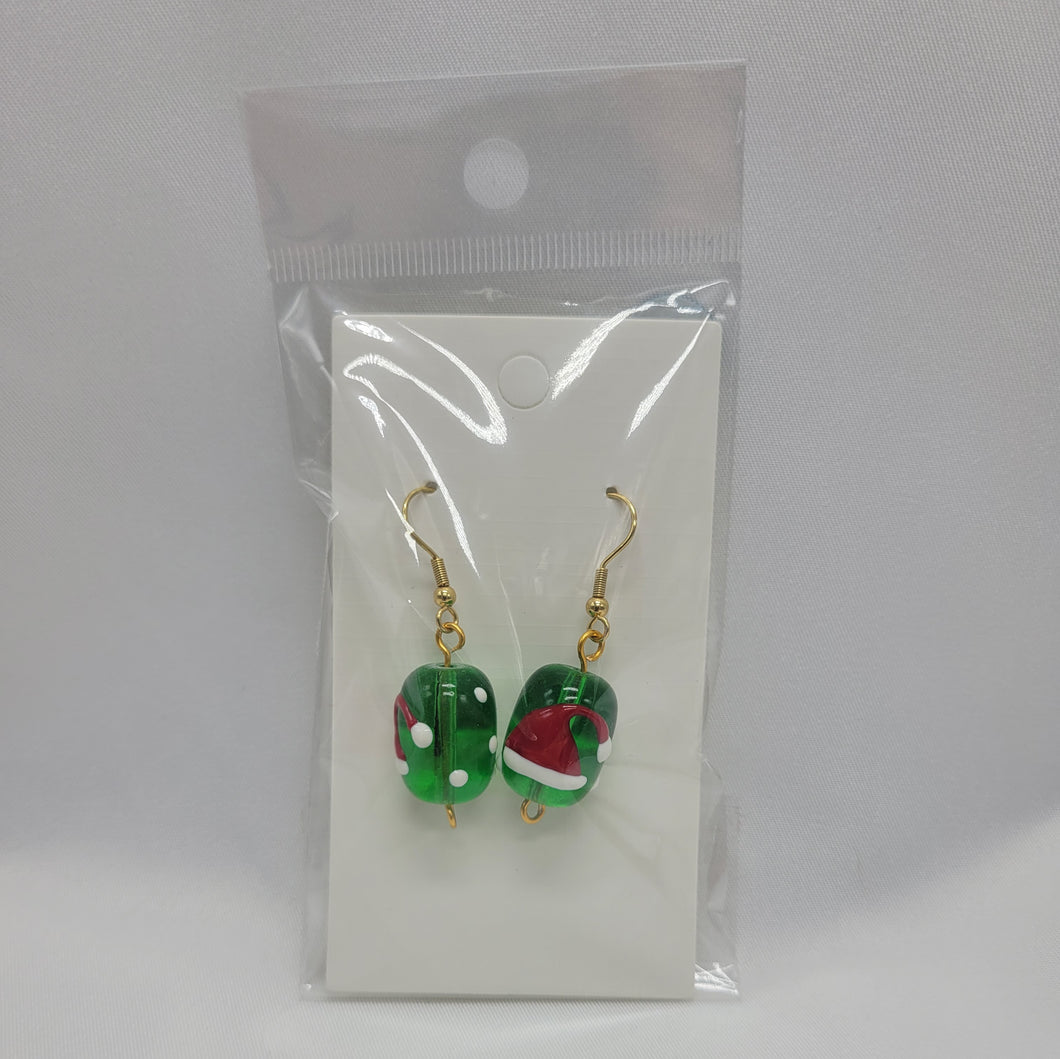 Santa Hat Bead Earrings