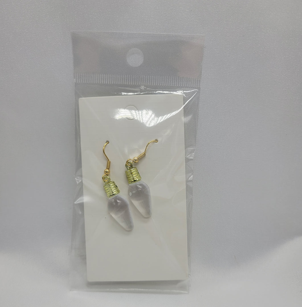 Clear Christmas Light Earrings