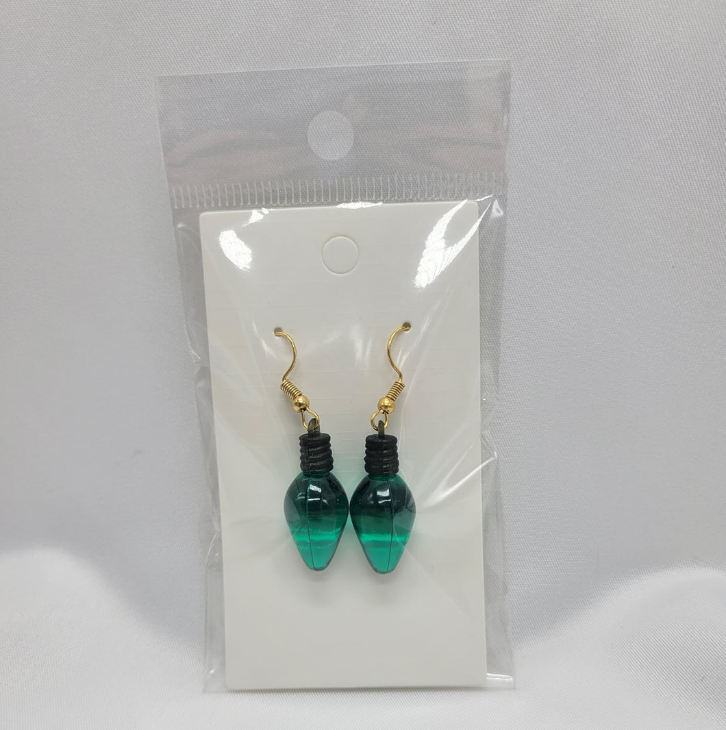 Green Christmas Light Earrings