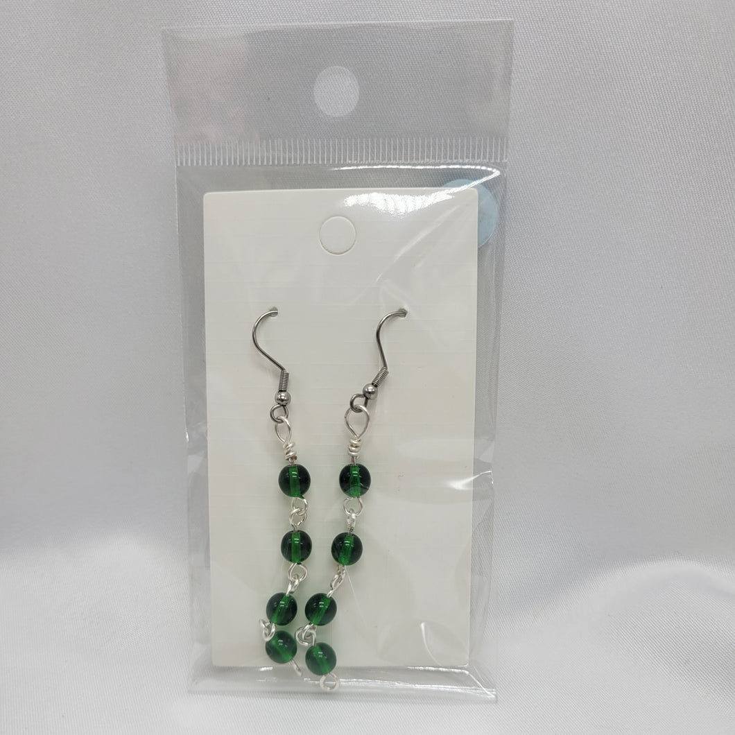 Green Bead Earrings