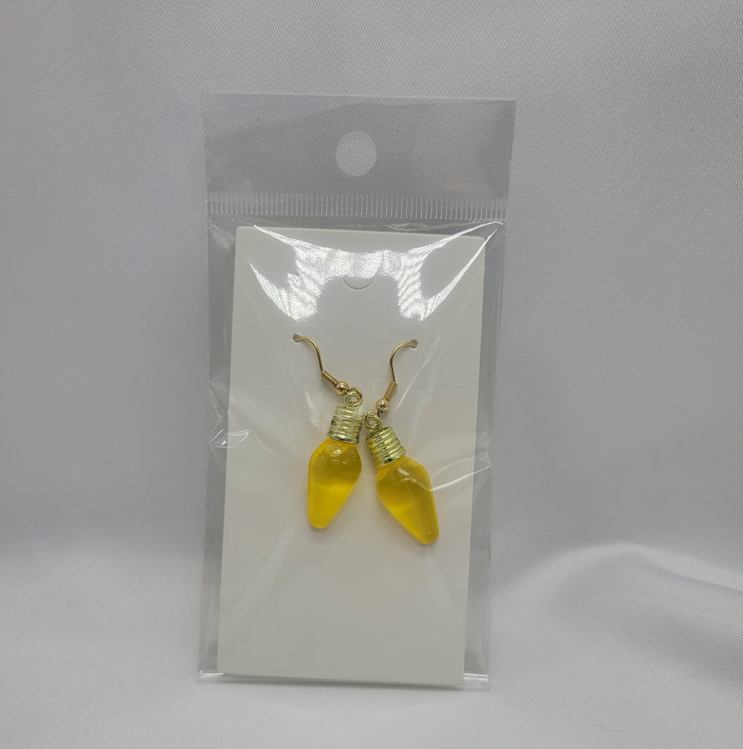 Yellow Christmas Light Earrings