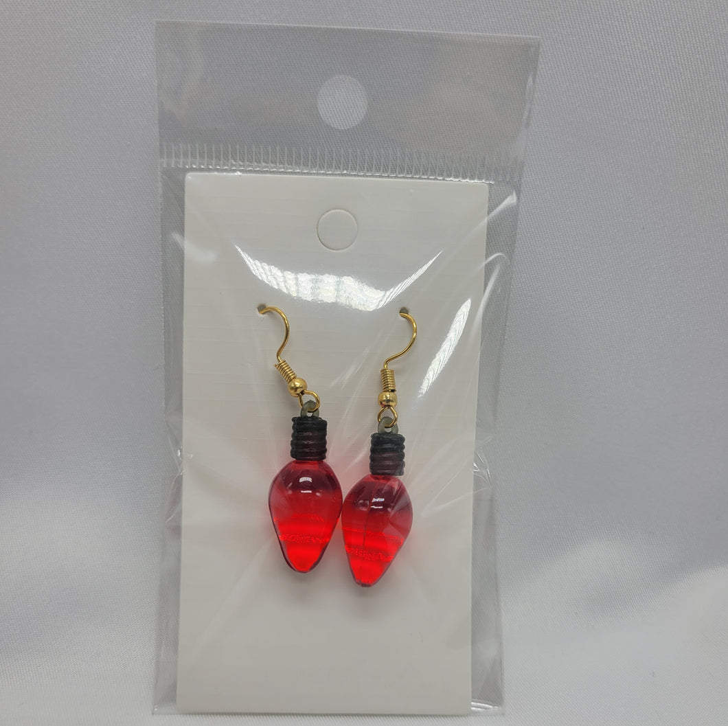 Red Christmas Light Earrings