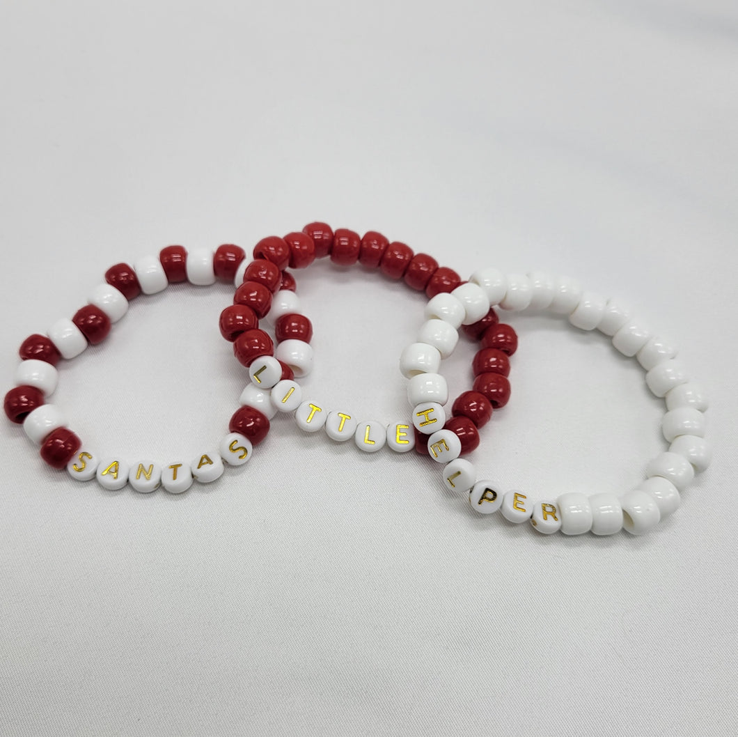 Santas Little Helper Kandi Bracelet Trio