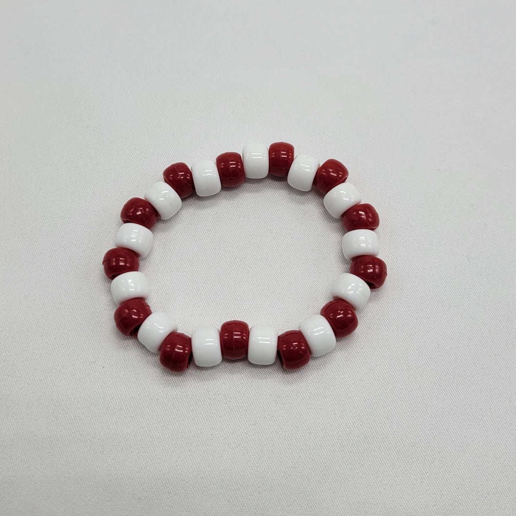 Red and White Kandi Bracelet