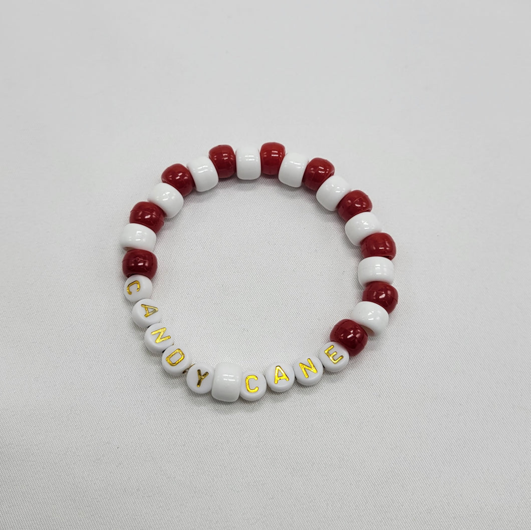 Candy Cane Kandi Bracelet