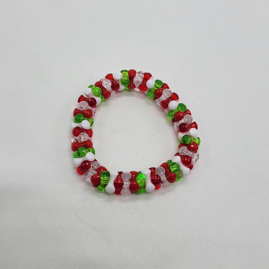 Christmas Tri Bead Kandi Bracelet