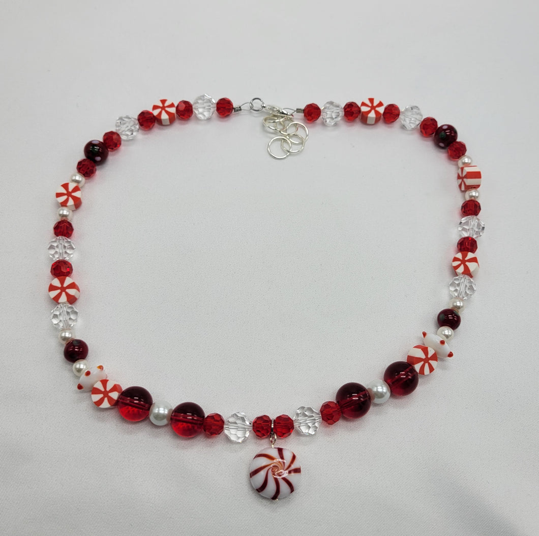 Peppermint Christmas Necklace