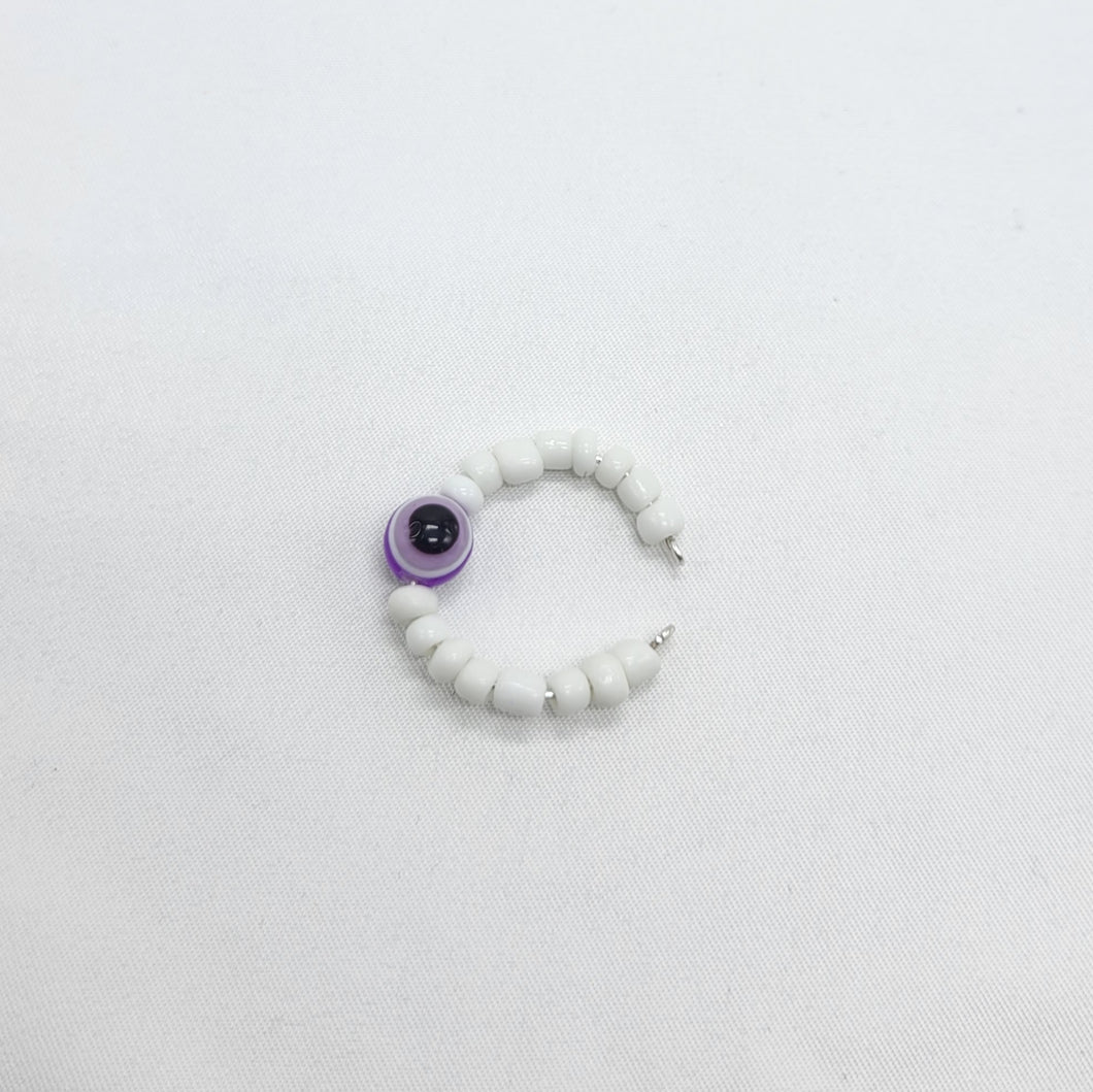 Purple Evil Eye Adjustable Ring