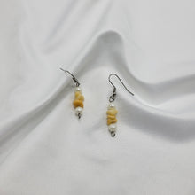 Load image into Gallery viewer, Golden Jade and Pearl Earrings (Clip and Pierced)
