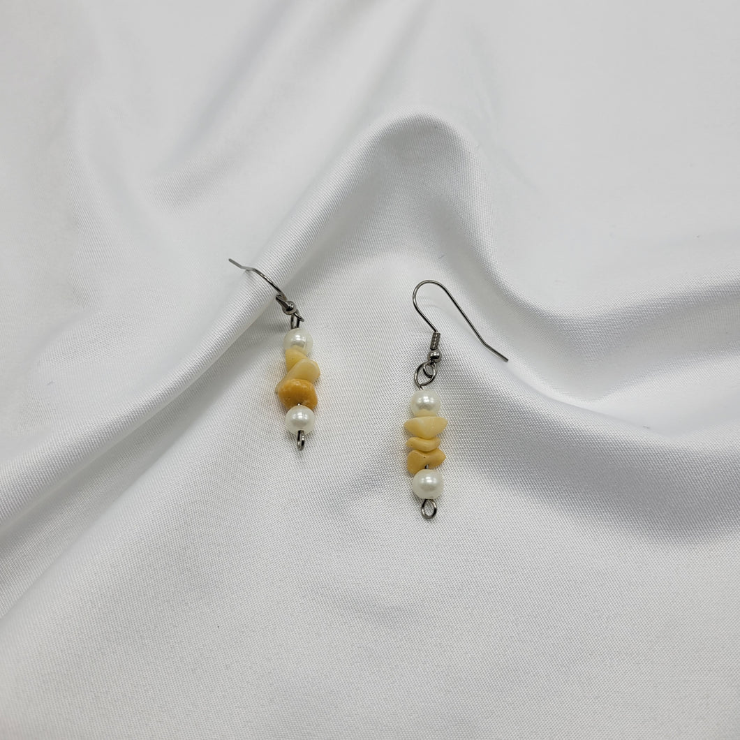 Golden Jade and Pearl Earrings (Clip and Pierced)