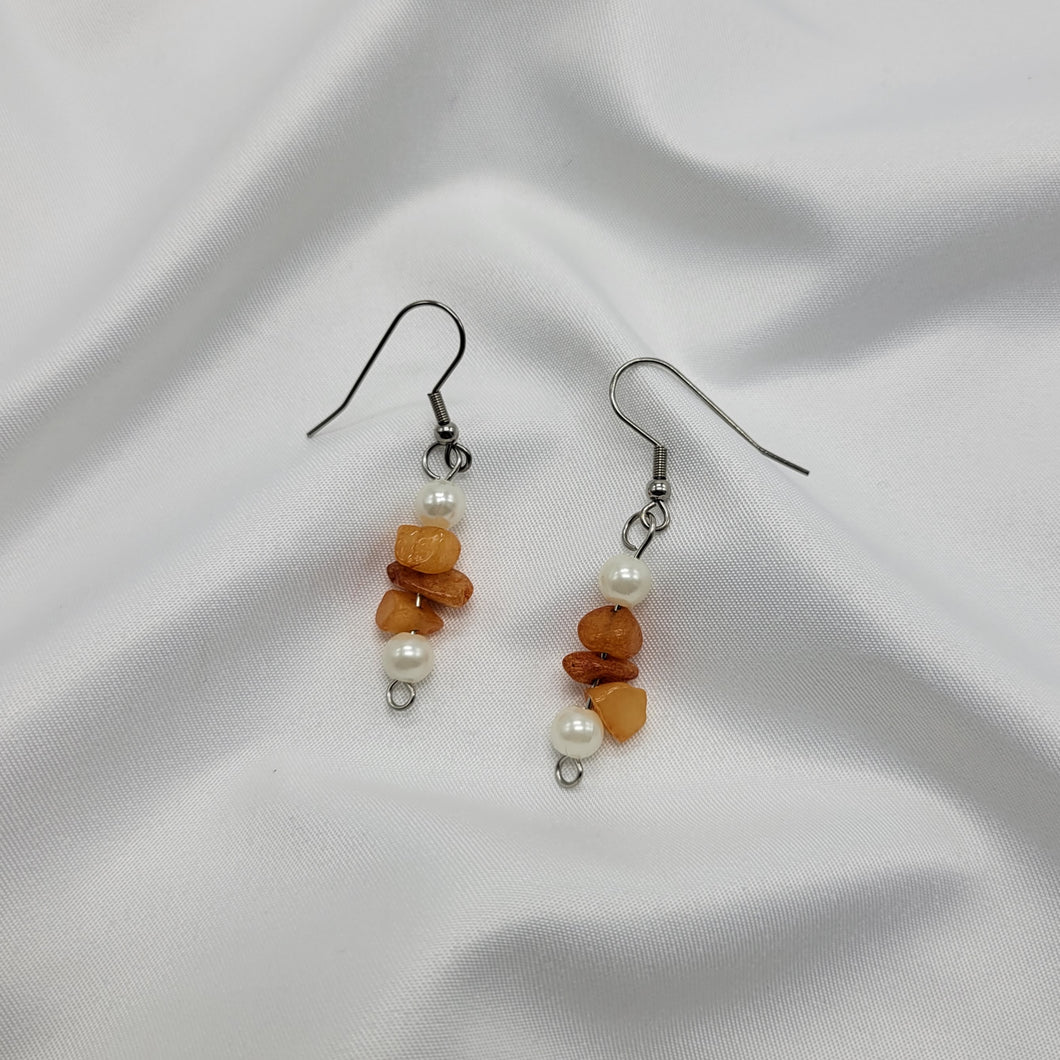 Quartzite and Pearl Earrings (Clip and Pierced)