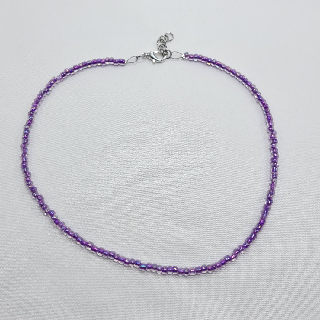 Purple Seed Bead Necklace