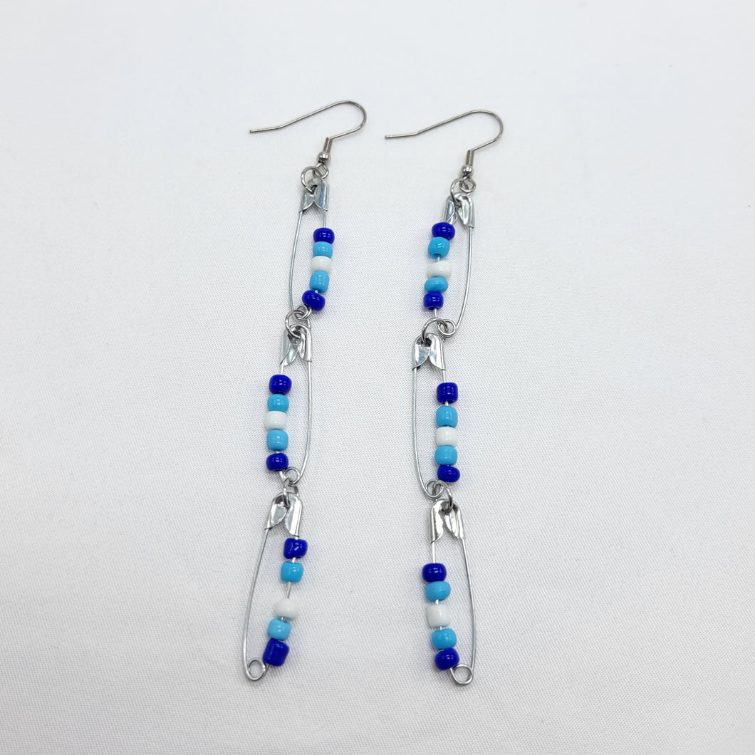 Triple Safety Pin Earrings