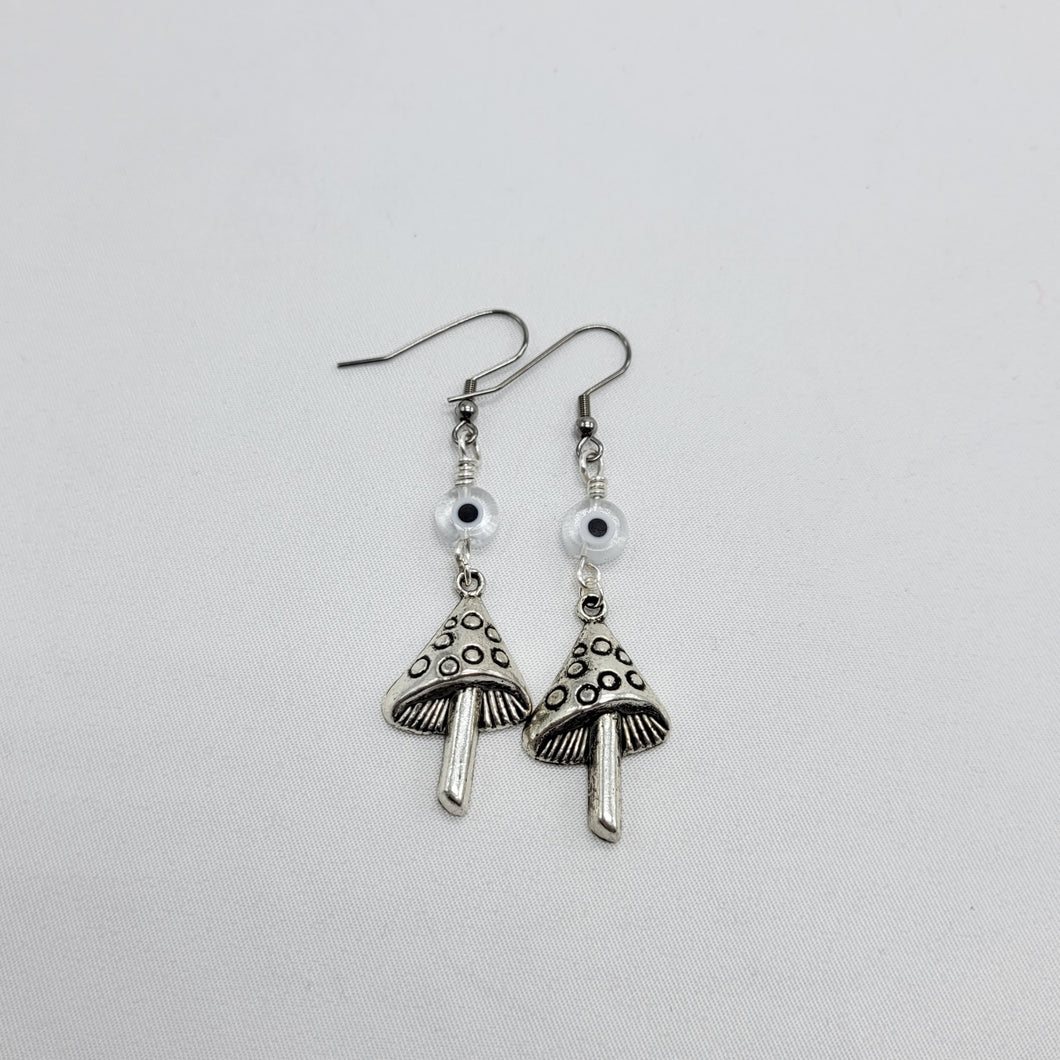 Mushroom and Evil Eye Earrings