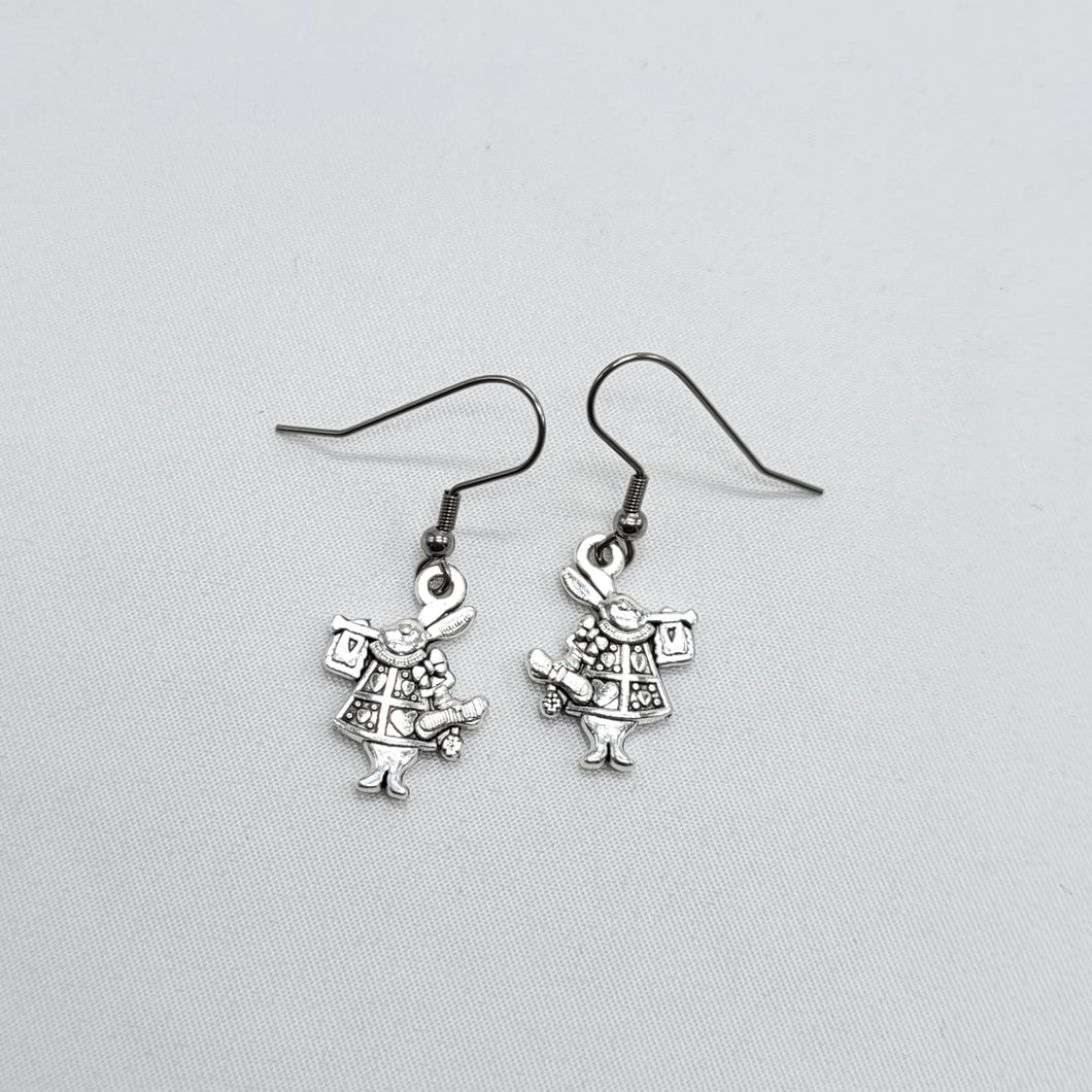 White Rabbit Earrings