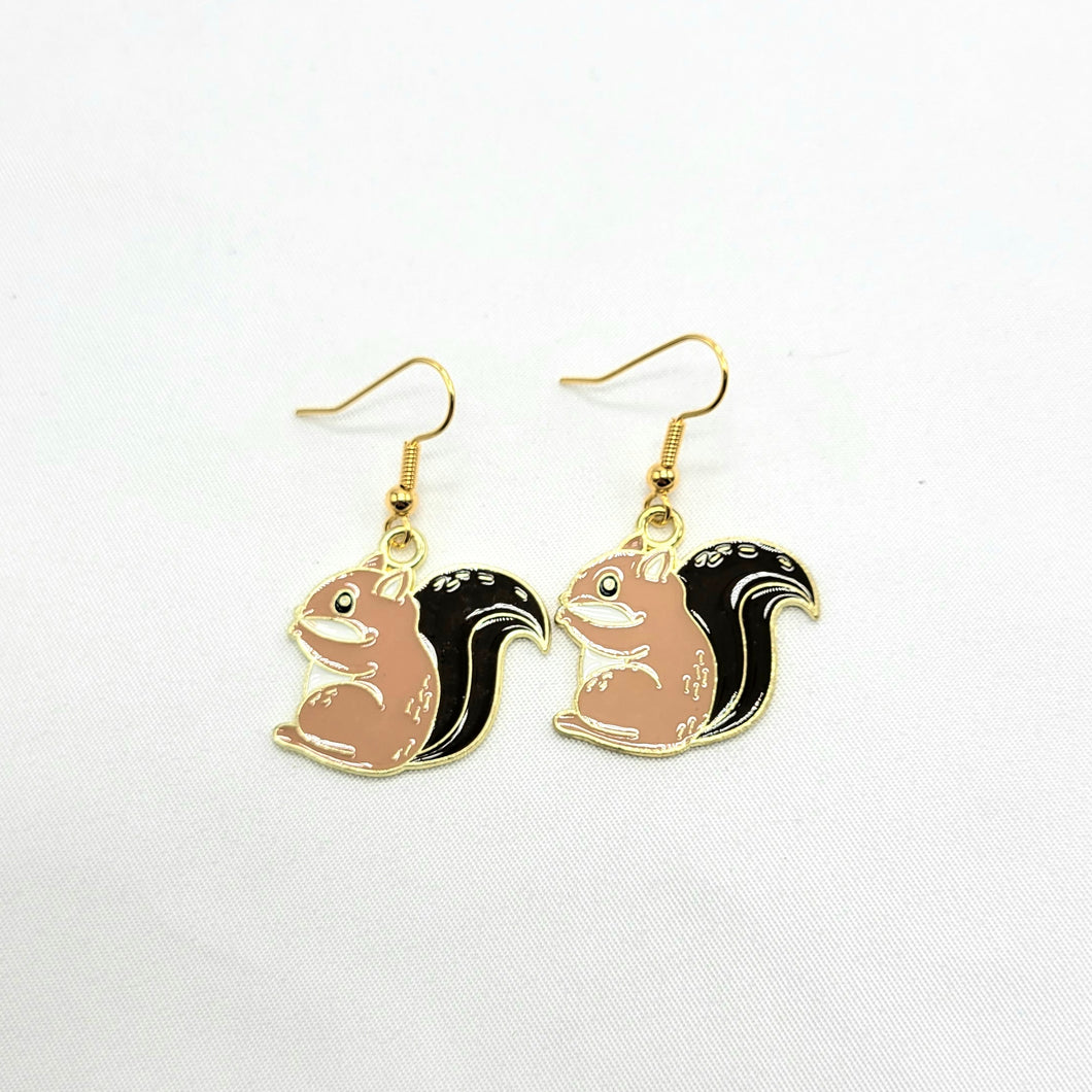 Enamel Squirrel Earrings