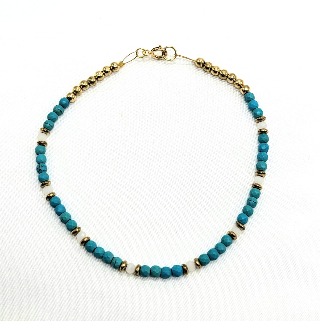 Gold and Turquoise Anklet