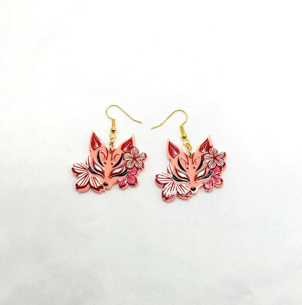 Floral Fox Earrings