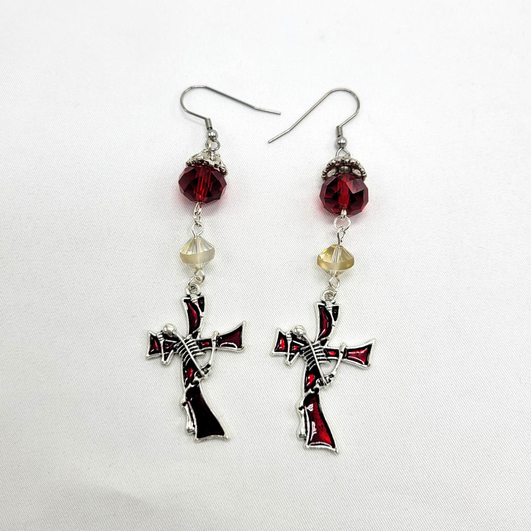 Cross and Skeleton Earrings