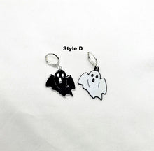 Load image into Gallery viewer, Halloween Ghost Huggie Earrings
