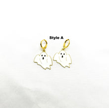 Load image into Gallery viewer, Halloween Ghost Huggie Earrings

