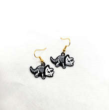 Load image into Gallery viewer, Halloween Enamel Dino Skeleton Earrings

