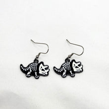 Load image into Gallery viewer, Halloween Enamel Dino Skeleton Earrings
