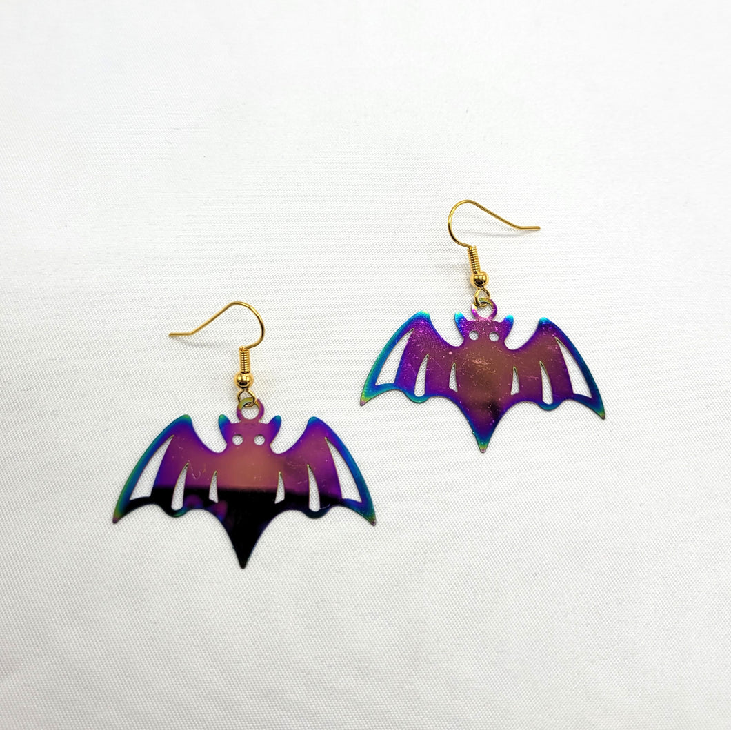 Laser cut bat earrings