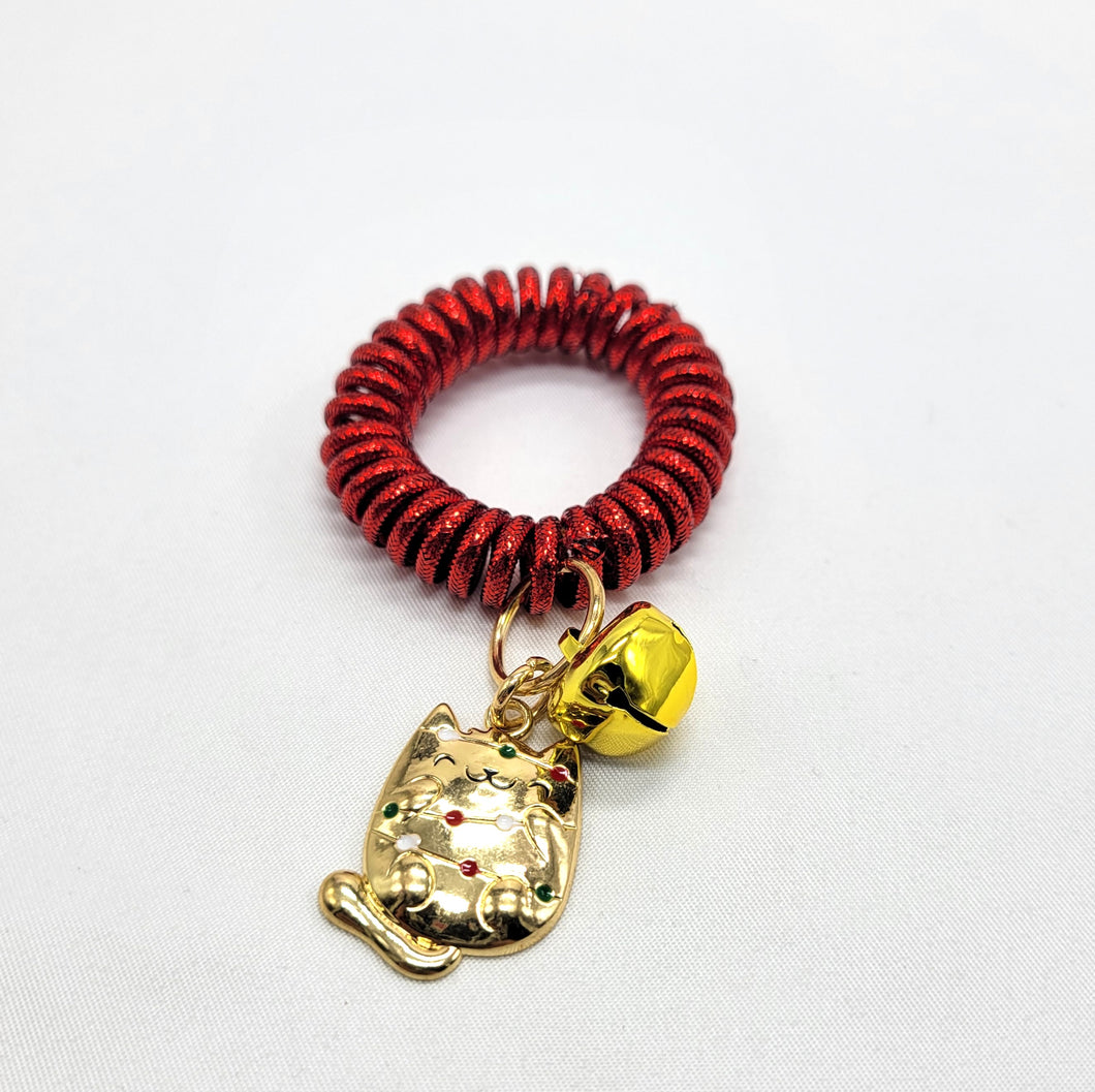 ﻿Red Spiral Coil Christmas Bracelets